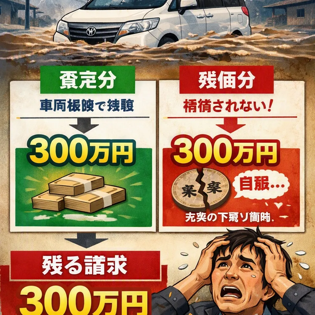 【残クレ車が水没したらどうなる？】